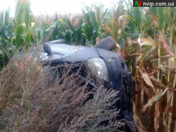 На Волині водій на «євроблясі» перекинувся у поле з кукурудзою. ФОТО