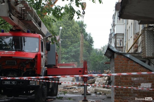 Обвал будинку в Луцьку. ФОТО