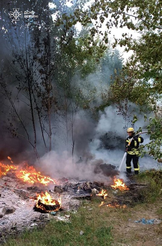 Під Луцьком на дачному масиві жінка розпалила багаття і залишила без нагляду: виникла пожежа