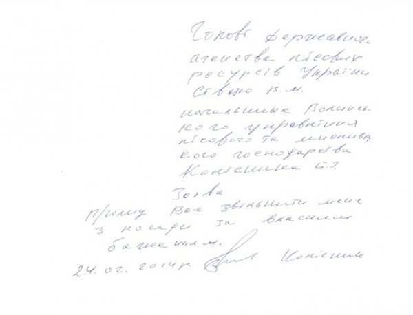 Колісник пішов з посади головного лісника Волині. ДОКУМЕНТ