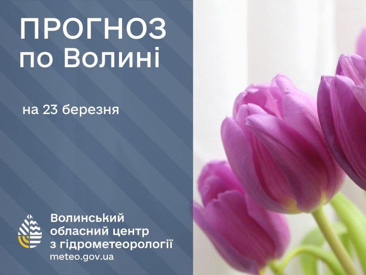 Якою буде погода у Луцьку та на Волині 23 березня