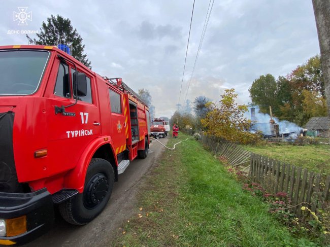 На Волині через несправну піч згорів будинок. ФОТО