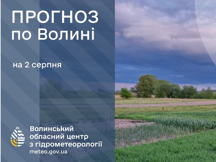 Якою буде погода у Луцьку та на Волині у суботу, 2 серпня