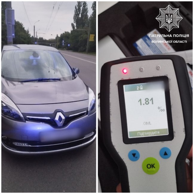 Упродовж вихідних на Волині виявили 9 водіїв, які їздили п’яними за кермом