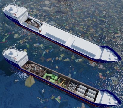 На основі старого корабля українці розробили плавучий сміттєпереробний завод для очищення океану