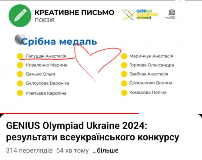 Волинська школярка перемогла на Олімпіаді геніїв