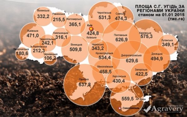 Скільки земель на Волині використовують сільськогосподарські підприємства. ІНФОГРАФІКА