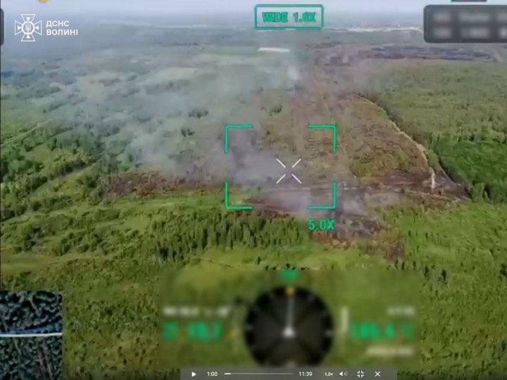На Волині дроном виявили пожежу на торфовищі. ФОТО