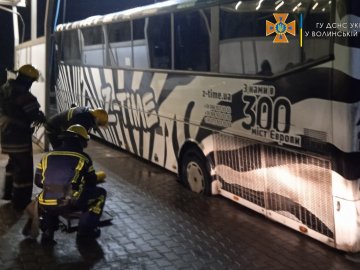 На Волині рятувальники витягнули рейсовий автобус з ями. ФОТО