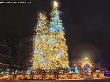 Президент Порошенко у новорічному відео показав головну ялинку Луцька. ВІДЕО