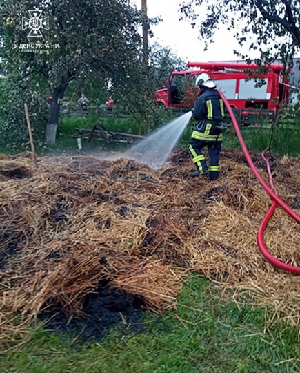 На Волині горіли житловий будинок та солома. ФОТО