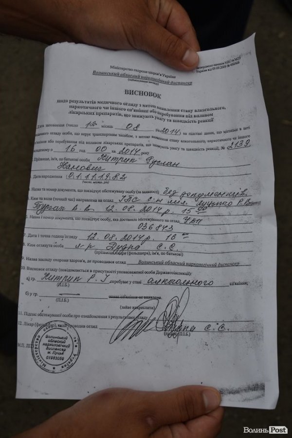 Водій авто, в якому їхав депутат, був п'яний, − висновок експертизи