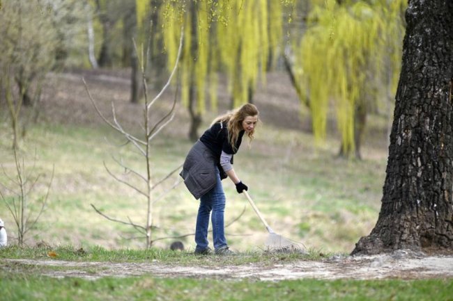 Небайдужі лучани вийшли прибирати парк. ФОТО