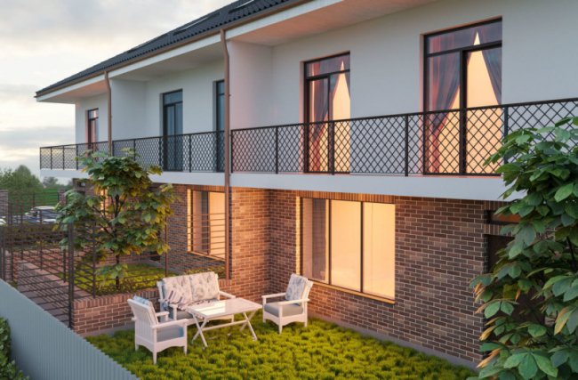  Один з варіантів організації простору для відпочинку біля заміського таунхаусу