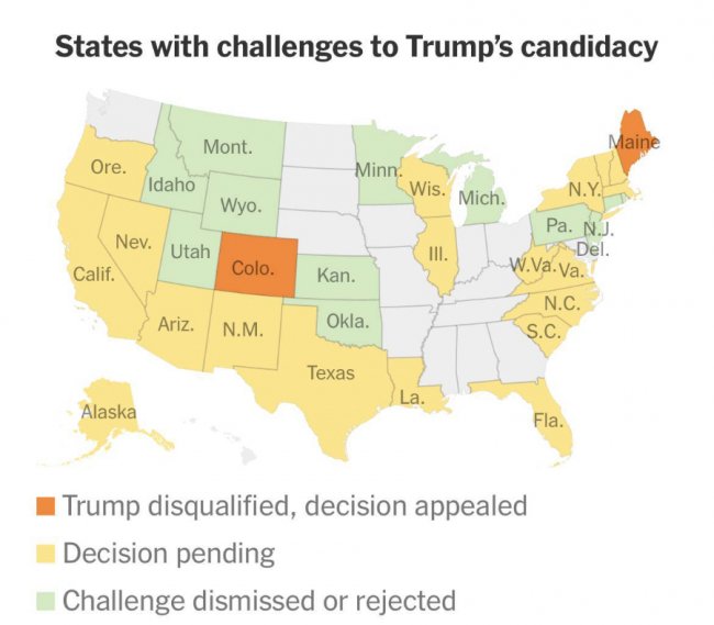 Трампа хочуть виключити зі списків у 34 штатах США