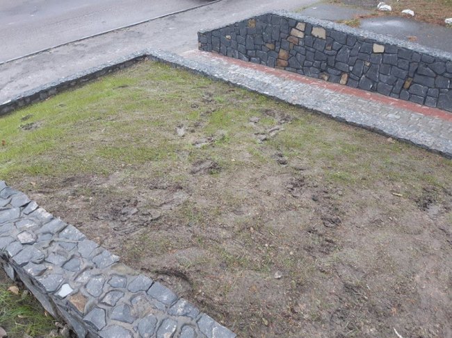 У Рожищі діти-хулігани понівечили газон. ФОТО