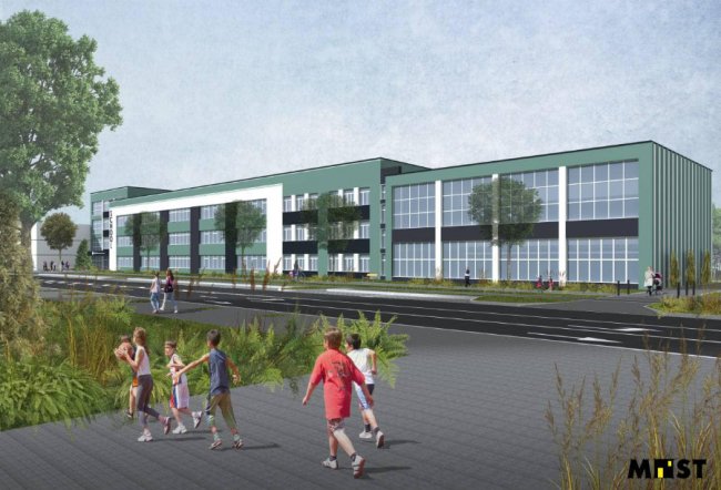 Показали, який вигляд матиме луцька гімназія №4 після ремонту фасаду. ФОТО