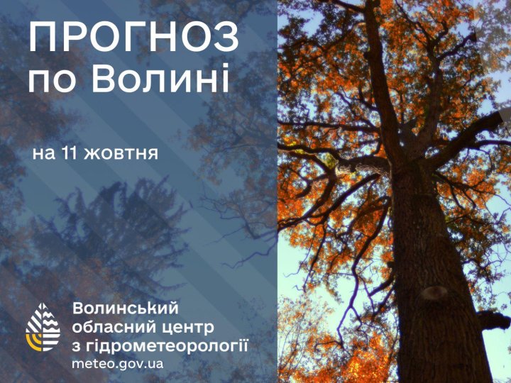 Якою буде погода у Луцьку та на Волині у суботу, 11 жовтня