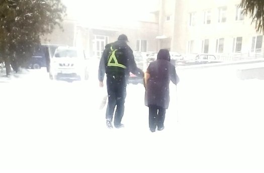 Волинські поліцейські витягнули легковик зі снігового замету. ФОТО