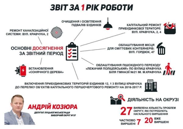 Луцькі депутати від «Батьківщини» звітують за рік роботи. ІНФОГРАФІКА