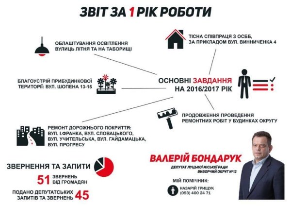 Луцькі депутати від «Батьківщини» звітують за рік роботи. ІНФОГРАФІКА