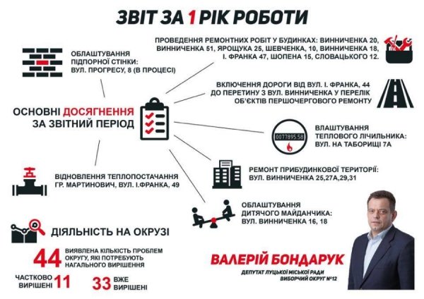 Луцькі депутати від «Батьківщини» звітують за рік роботи. ІНФОГРАФІКА