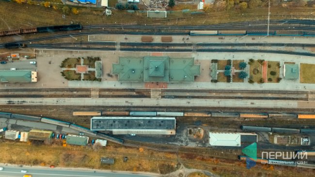 Показали Ковельський залізничний вокзал з висоти пташиного польоту. ФОТО