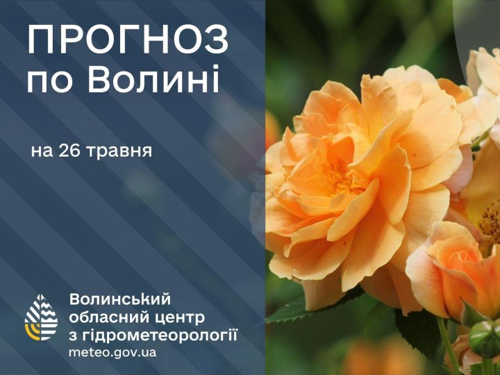 Якою буде погода у Луцьку та на Волині у вівторок, 26 травня