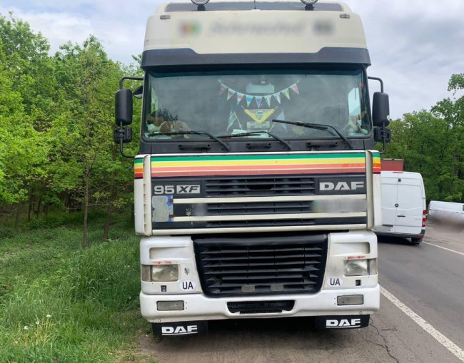 На Волині на блокпосту зупинили водія вантажівки, який незаконно перевозив 50 колод дуба. ФОТО