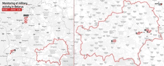 У Білорусі військова техніка переміщується у бік кордонів Литви й України