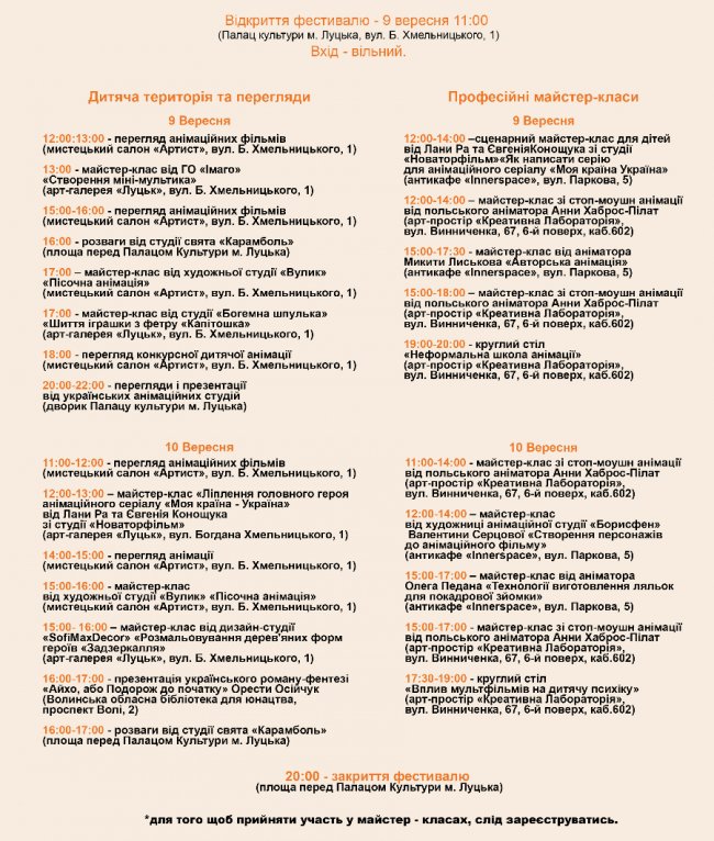 У Луцьку відкрили набір на професійні майстер-класи з анімації