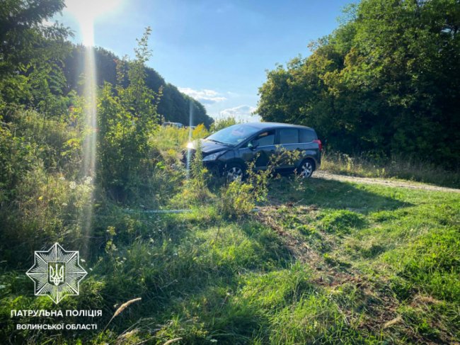 На Волині водій в'їхав у дорожній стовп. ФОТО