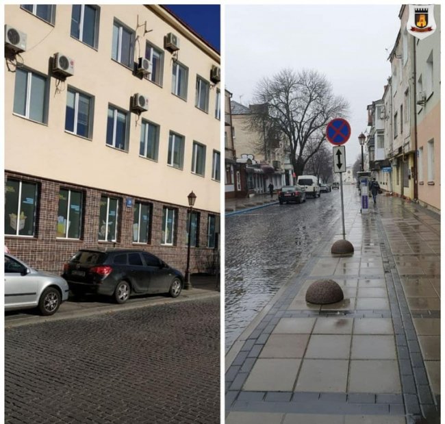 На одній із центральних вулиць Луцька встановили антипаркувальні півкулі. ФОТО