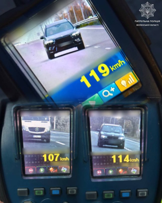 На Волині патрульні зловили «шумахерів» на Mercedes і BMW