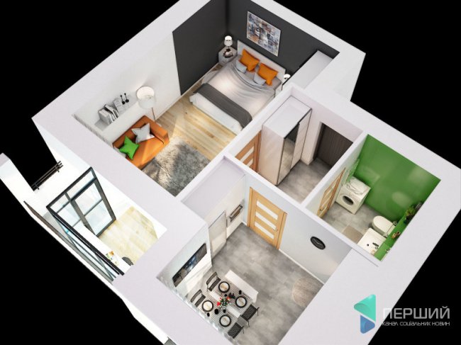 Планування 1-кімнатної квартири