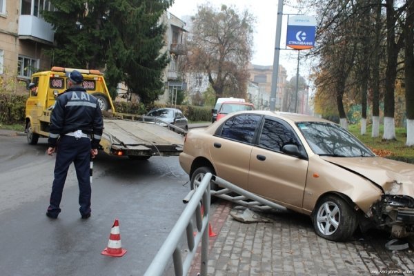 Аварія в Луцьку: авто протаранило паркан біля школи. ФОТО. ВІДЕО