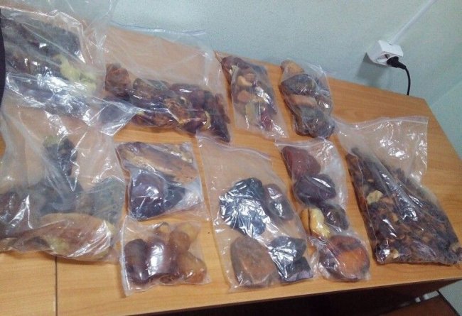 Піймали українця, який віз до Білорусі 7 кілограмів бурштину у підкладці валізи