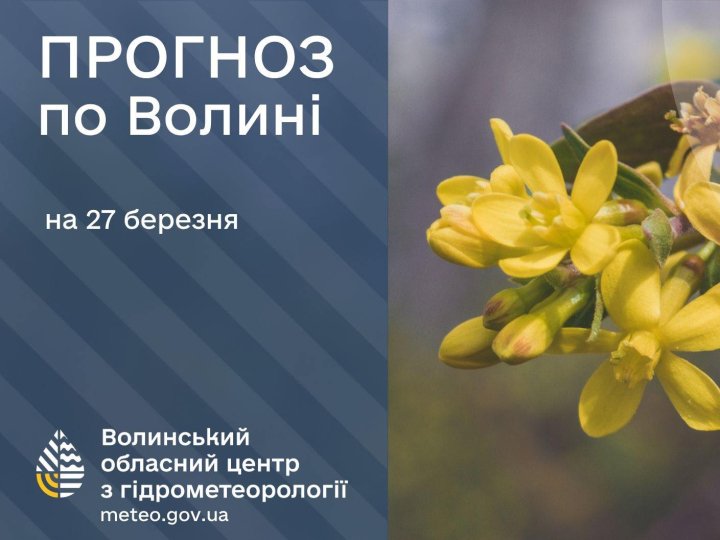 Якою буде погода у Луцьку та на Волині 27 березня