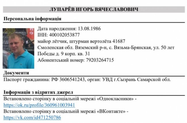 Розвідка поділилася іменами російських пілотів, які бомблять Україну