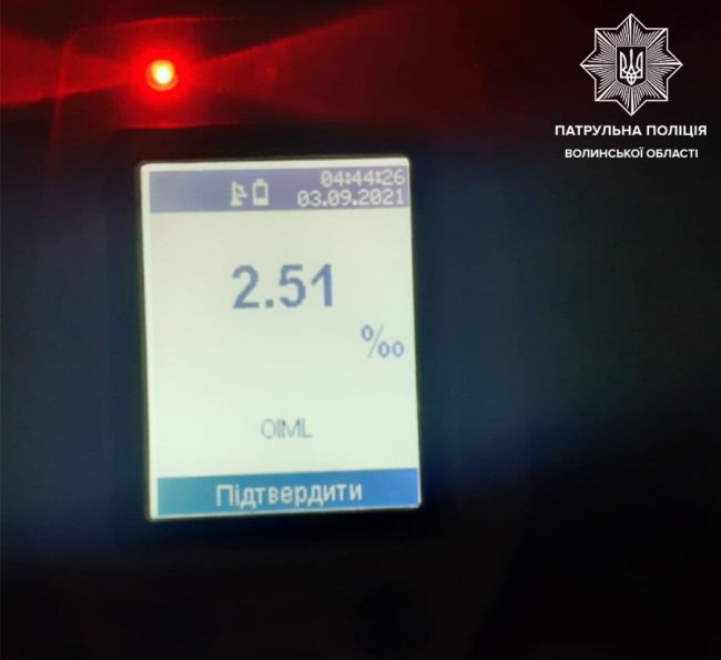 У Луцьку вночі затримали трьох п'яних водіїв: двоє відмовилися проходити освідування