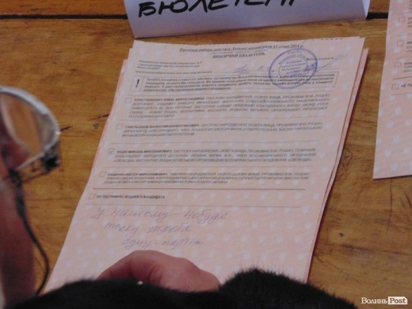 На одному з бюлетенів виборець виклав думки про ситуацію в країні