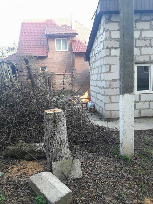 Через розведене багаття у Луцьку ледь не згорів будинок. ФОТО