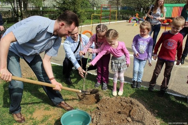 Луцькі  депутати з дітьми садили дерева. ФОТО
