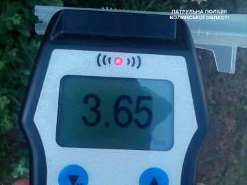 На Волині зловили п’яного водія: вміст алкоголю перевищив норму у 18 разів