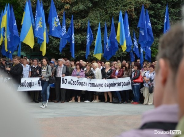 Антифашистська акція Партії регіонів у Луцьку. ФОТО
