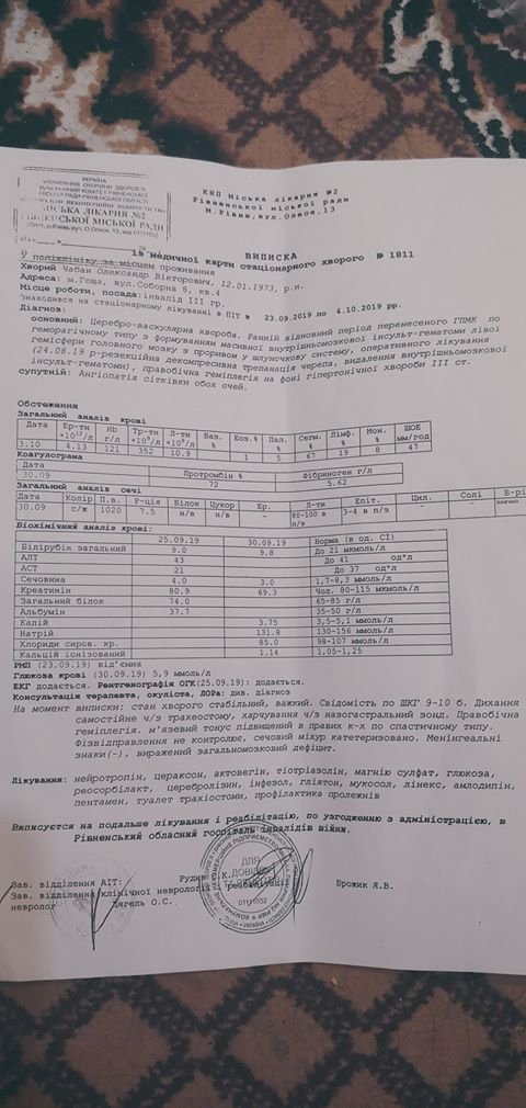 «Сім'я вже вичерпала всі кошти»: донька з Рівного благає врятувати батька
