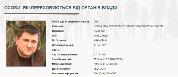 Лазорка розшукує міліція