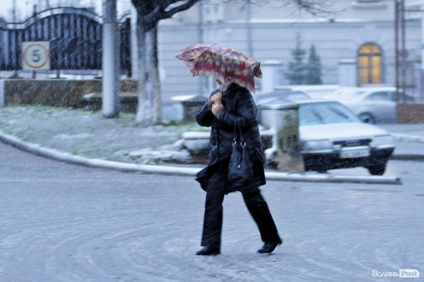 Перший сніг у Луцьку: холодно, вітряно, мокро. ФОТО. ВІДЕО