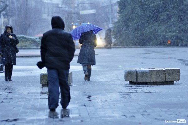 Перший сніг у Луцьку: холодно, вітряно, мокро. ФОТО. ВІДЕО
