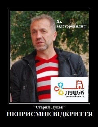 Про відсторонення Тараса Рабана з посади директора історико-культурного заповідника. Ця подія співпала з презентацією нового логотипа міста Луцька